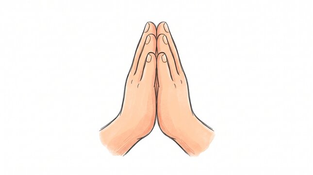 Hands Praying Together, Namaste Gesture, Folded Hands for Hope, Gratitude, Spirituality