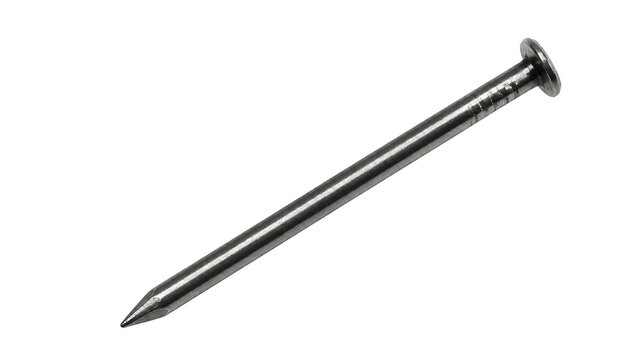 Metal nail isolated on transparent background