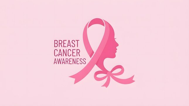 A beautiful graphic design featuring a pink ribbon symbol representing the annual breast cancer awareness month pink ribbon campaign to support patients and survivors worldwide