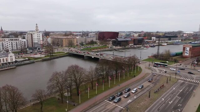 Historic canal links Baltic port history and modern architecture across Liepaja
