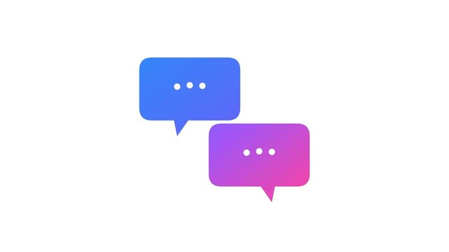 Gradient chat bubbles animation with typing indicator for messaging apps and digital communication concepts