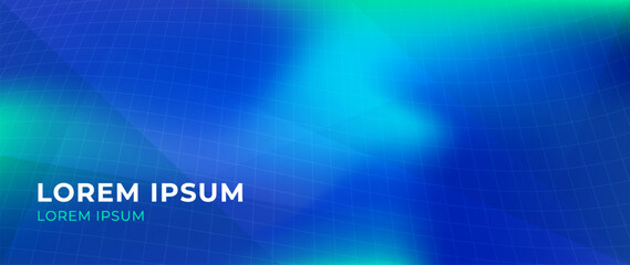 Plakat Abstract blue gradient background with cyan light, subtle grid perspective and geometric forms. Modern digital backdrop with copy space for technology, websites, tech presentations and banners