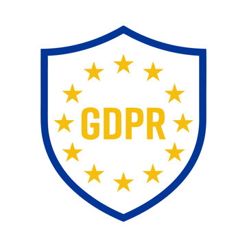 Cybersecurity Shield Insignia Representing European Regulatory Standard And Data Safeguard Policy