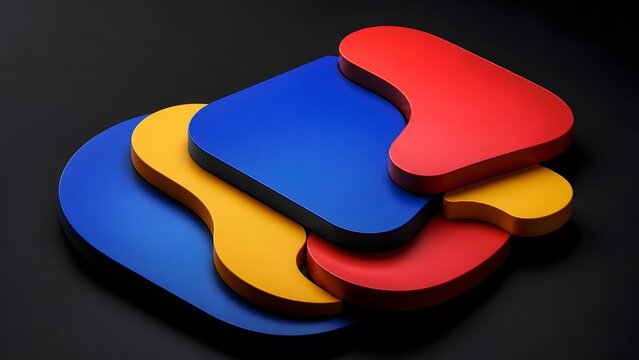 Abstract glowing geometric shapes and structures elegantly displayed