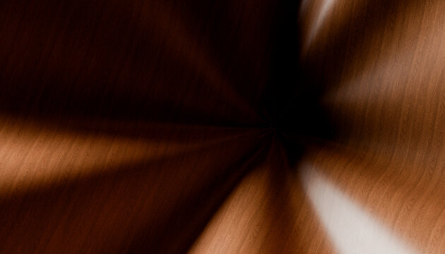Radial blur effect on brown wood grain texture surface