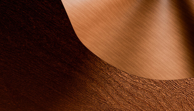 Curved wood surfaces showcasing detailed light and dark grain textures