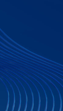 Blue curved lines forming abstract wave pattern on blue background