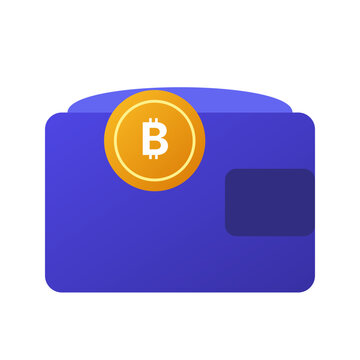 Digital Cryptocurrency Wallet Vector Icon
