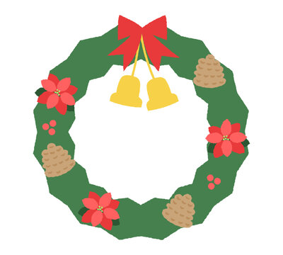 クリスマスリースのベクターイラスト
