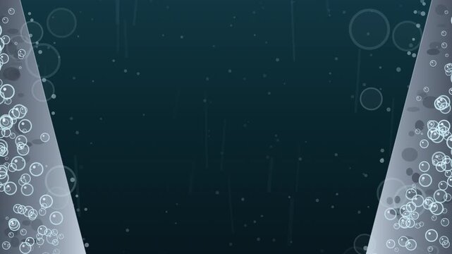 Zinc dissolving in acid streaming hydrogen bubbles seamless loop