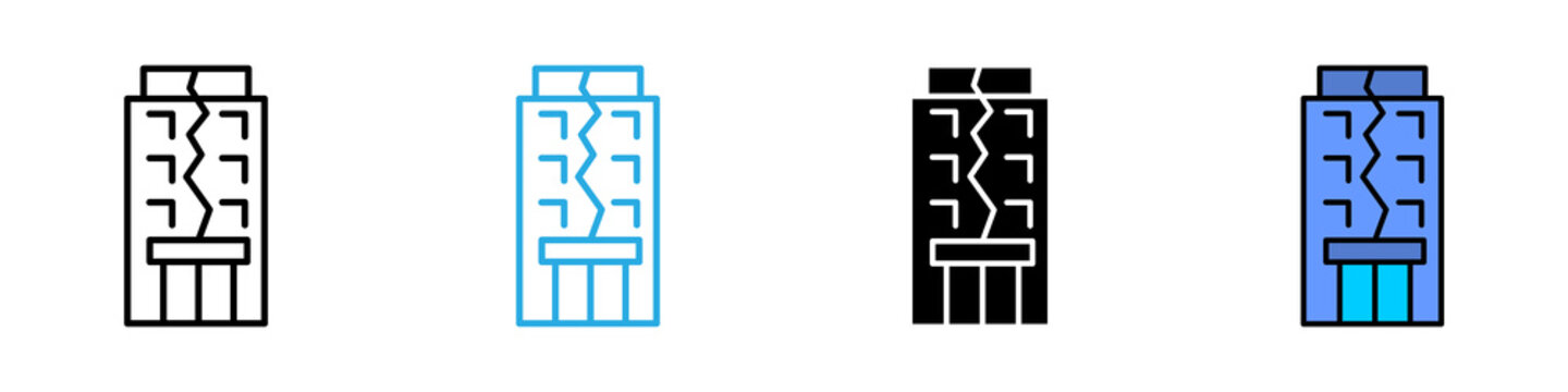Earthquake multi - style icon design concept