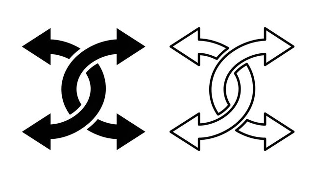 Double loop arrow icon with opposite directions