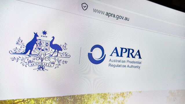  a computer screen with APRA website displayed..The Australian Prudential Regulation Authority is a statutory authority of the Australian Government and the prudential 