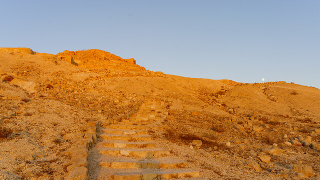 Sunset in the ancient Nabataean city of Avdat