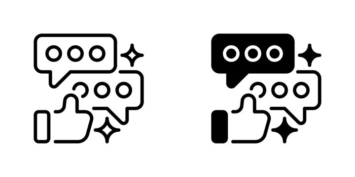 Feedback Communication Line Icon, Outline Symbol for Staff Survey, Opinion Gathering, Performance Dialogue, Peer Review, and Internal Chat. Vector Sign Icon.