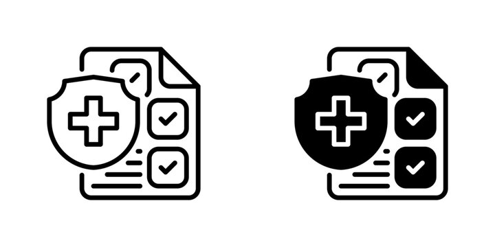 Health Insurance Line Icon, Outline Symbol for Medical Coverage, Staff Well Being, Policy Protection, Healthcare Plan, and Employee Benefit. Vector Sign Icon.