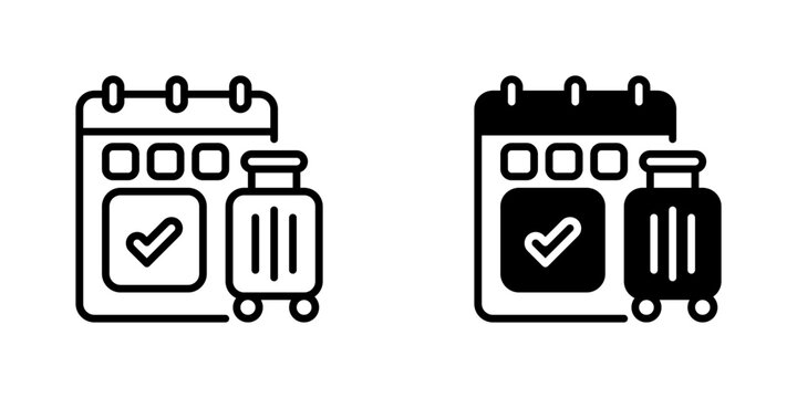 Paid Time Off Line Icon, Outline Symbol for Vacation Leave, Sick Day Allowance, Holiday Planning, Absence Approval, and Work Break. Vector Sign Icon.