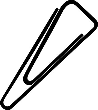 Minimalist Triangle Paper Clip Outline Icon Isolated on Transparent Background