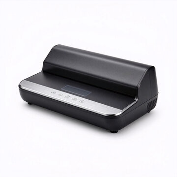 Black document laminator with control panel for office use  