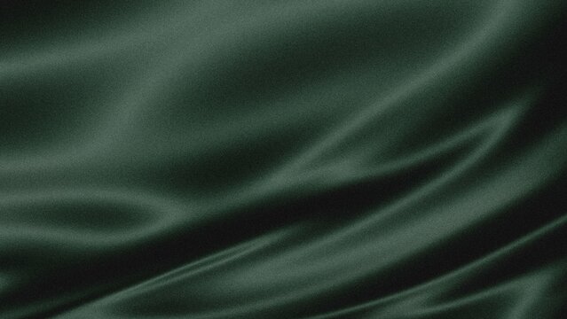 Smooth green silk fabric background featuring gentle flowing waves and rich texture material luxurious background abstract highlights interiors backdrop mysterious artistic