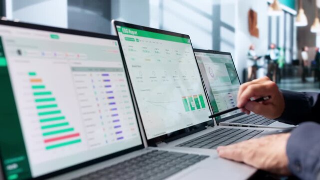 Corporate Analyst Reviews ESG Dashboard Data