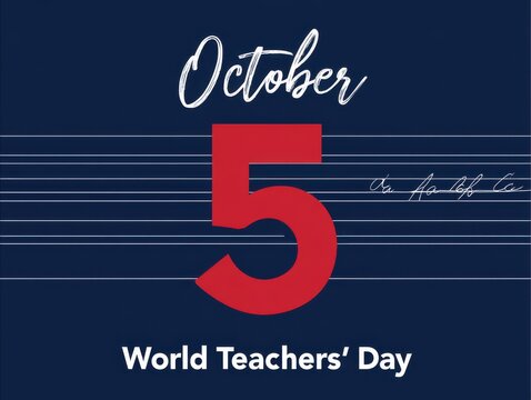 October fifth world teachers day celebration vector design