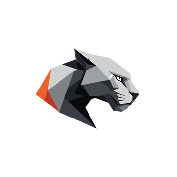Geometric Low Poly Tiger Head Design.