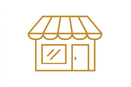 Simple storefront icon with awning and window