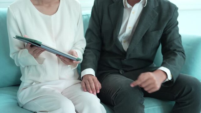 Manager or senior sexually harassed a female colleague by touch her leg. Sexual harassment in office. feel anxious and stressed from being harassed. molest, assault, inappropriate, discrimination