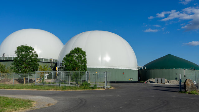 Modern Biogas Plant &ndash; Renewable Energy and Sustainable Power Generation Concept