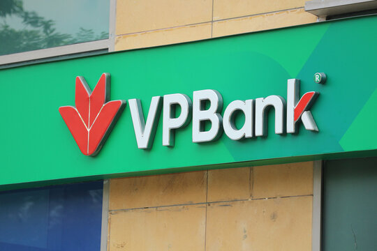 VPBank logo signboard close up on office branch building, Vietnam Prosperity Joint Stock Commercial Bank exterior in Ho Chi Minh City, Vietnam - January 8, 2026