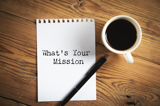 What's Your Mission text on paper