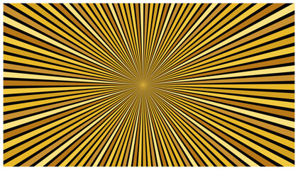 Obraz premium Golden radial burst background with dark lines for modern design projects.