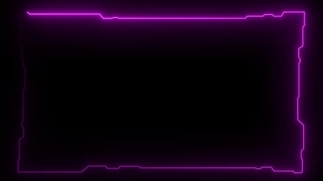 Futuristic digital HUD cyber frame technology for video overlay templates.Digital HUD futuristic motion graphic element cyber generated background. security hologram frame border 4k background.