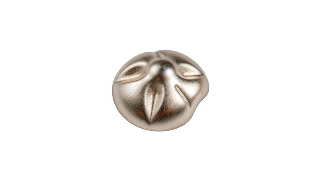 Silver metal leaf design cabinet pulls with isolated transparent on transparent background