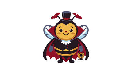 Fototapeta premium Cute Bee Dressed as Vampire for Halloween