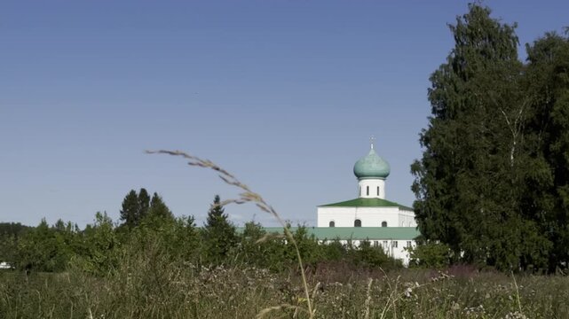 Staraya Sloboda, Leningrad Oblast, Russia. 14 August 2026,  Church of the Intercession of the Most Holy Mother of God with a Refectory at the Alexander-Svirsky Monastery