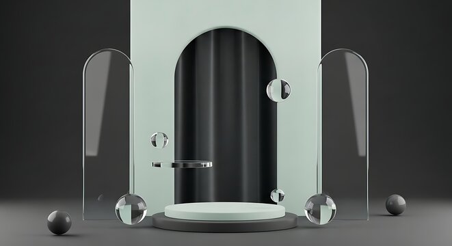 Modern bathroom with sleek glass shower enclosure