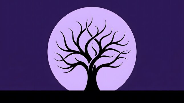 Minimal Halloween Landscape Flat Vector Collection With Moonlit Hills Pumpkins Haunted Cottages Bats Twisted Trees Forests Pathways Mountains Valleys And Spooky Scenery