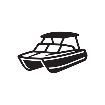 catamaran boat icon silhouette isolated on a white background