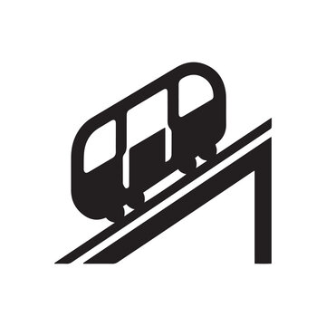 funicular railway carriage icon representing steep mountain transport