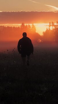 silhouette of a man in the sunrise