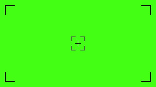 Green screen backdrop with black tracking markers and camera hud