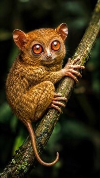 The tarsier in the forest