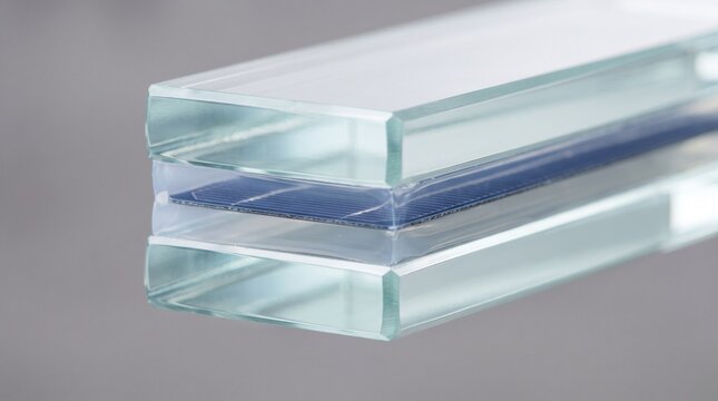 Laminated Safety Glass Cross-Section With Interlayer Close-Up