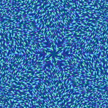 Hypnotic dynamic mosaic pattern background - polygonal circular abstract colorful vector design from geometrical tiles
