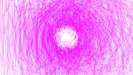Fototapeta premium Vibrant magenta artistic composition with chaotic intersecting lines and a bright glowing white central point