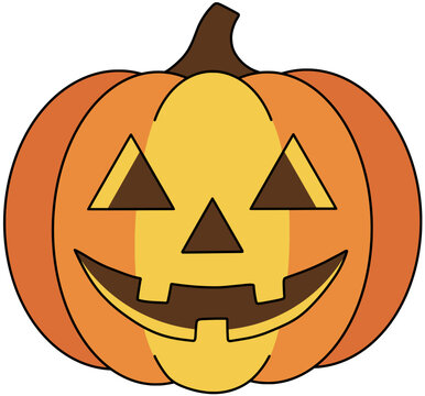 Spooky Halloween carved carved pumpkin jack o lantern vector illustration