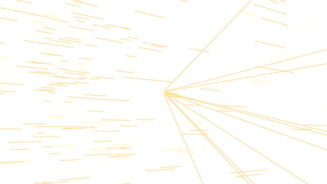 Dynamic bright yellow motion lines radiating from a central focal point on dark deep space