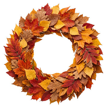 Autumn colorful leaf wreath